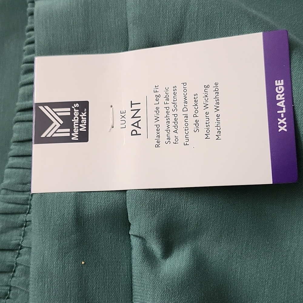 Women's Members Mark Luxe Relaxed Fit Pants; XXL, Green Jade - Picture 2 of 9